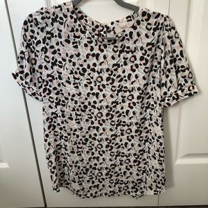 Loft Leopard Print Short Sleeve Leopard Blouse